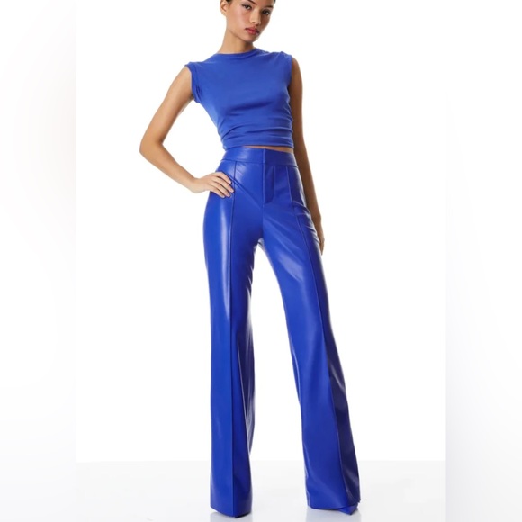 Alice + Olivia Other - SIZE 6 Alice + Olivia Dylan vegan leather high-waisted wide-leg pants